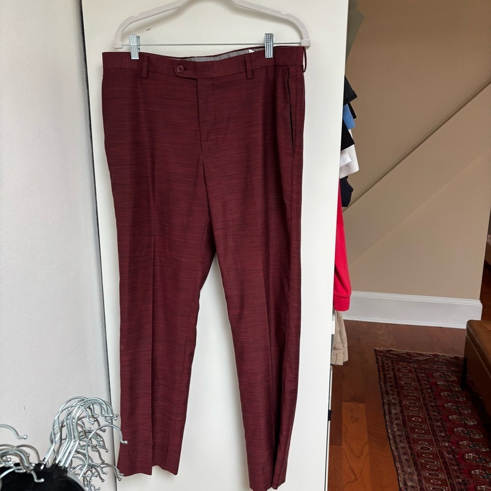 Men's Burgundy Jersey Suit by Lineage Globus - Picture 2 of 5